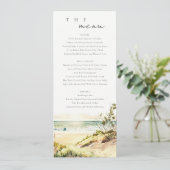 Dusky Coastal Beach Sun Seascape Wedding Menu Kaar Kaart (Staand voorkant)