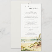 Dusky Coastal Beach Sun Seascape Wedding Menu Kaar Kaart (Voorkant / Achterkant)