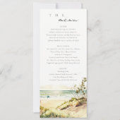 Dusky Coastal Beach Sun Seascape Wedding Menu Kaar Kaart (Voorkant)