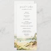 Dusky Coastal Beach Sun Seascape Wedding Programme Kaart (Voorkant / Achterkant)