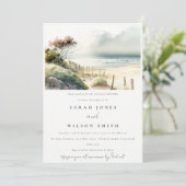 Dusky Coastal Sand Beach Seascape Couples Shower Kaart (Staand voorkant)