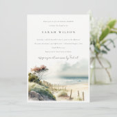 Dusky Coastal Sand Beach Seascape Vrijgezellenfees Kaart (Staand voorkant)