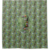 Dusky Conure Parrot, ondersteboven Douchegordijn (Voorkant)