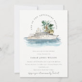 Dusky Cruise Palm Seascape Baby shower Kaart (Voorkant)