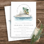 Dusky Cruise Palm Seascape Rehearsal Dinner Kaart<br><div class="desc">Dusky Cruise Ship Palm Seascape Theme Collectie... Het is een elegante waterverf Illustratie van waterverf cruiseschip met palm en groen, perfect voor je kust-beachy cruise bruiloft & feestjes. Het is zeer gemakkelijk om, met uw persoonlijke details aan te passen. Als u een ander bijpassend product of aanpassing nodig hebt, bericht...</div>