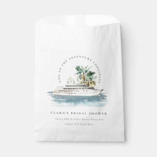 Dusky Cruise Palm Seascape Vrijgezellenfeest Bedankzakje (Voorkant)