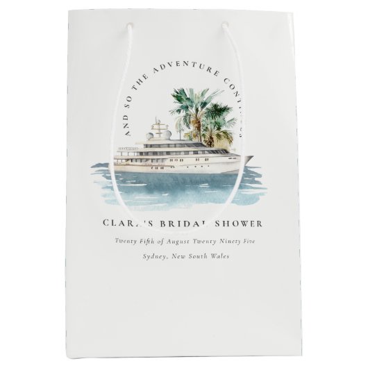 Dusky Cruise Palm Seascape Vrijgezellenfeest Medium Cadeauzakje (Voorkant)