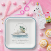 Dusky Cruise Palm Seascape Vrijgezellenfeest Papieren Bordje (Feest)