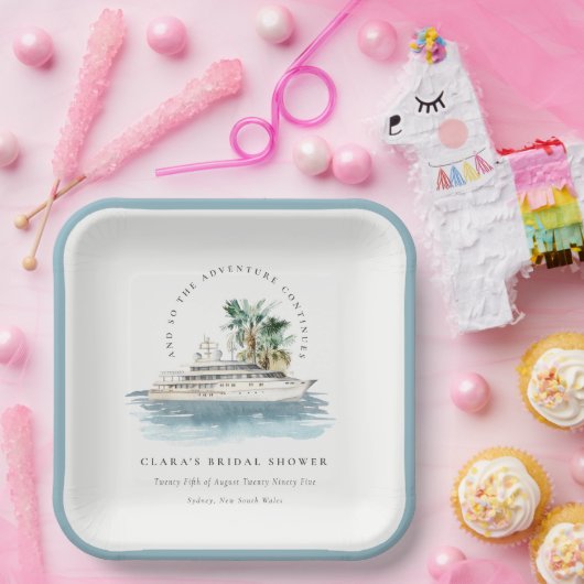 Dusky Cruise Palm Seascape Vrijgezellenfeest Papieren Bordje (Feest)