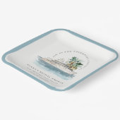 Dusky Cruise Palm Seascape Vrijgezellenfeest Papieren Bordje (Gebogen)