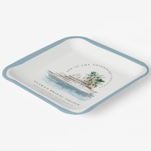 Dusky Cruise Palm Seascape Vrijgezellenfeest Papieren Bordje (Gebogen)