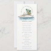 Dusky Cruise Palm Seascape Wedding Programme Kaart (Achterkant)
