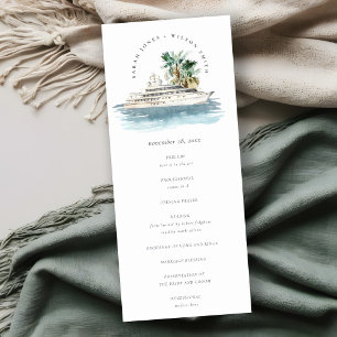 Dusky Cruise Palm Seascape Wedding Programme Kaart