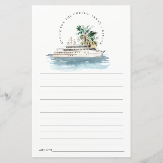 Dusky Cruise Ship Palm Seascape Advice for Couple (Voorkant)