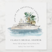 Dusky cruiseschip Palm Seascape Bruisj Shower Wijn Etiket (Enkel label)