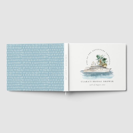 Dusky Cruiseschip Palm Zeelandschap Bruiloftsfeest Gastenboek (Volledig)