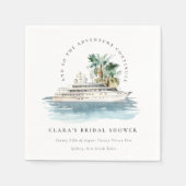 Dusky Cruiseschip Palm Zeelandschap Bruissshower Servet (Voorkant)