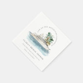 Dusky Cruiseschip Palm Zeelandschap Bruissshower Servet (Hoek)