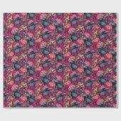 Dusky Death Head Hawk Moth Gothic Raven Rozen Cadeaupapier (Vlak)