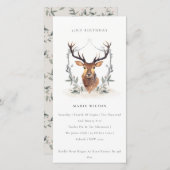 Dusky Deer Floral Crest elke zondag uitnodigen Bedankkaart (Voorkant / Achterkant)
