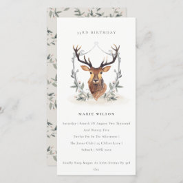 Dusky Deer Floral Crest elke zondag uitnodigen Bedankkaart