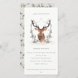 Dusky Deer Floral Crest elke zondag uitnodigen Bedankkaart