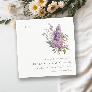 Dusky Elegant Lila Cottage Floral Vrijgezellenfees Servet