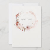 Dusky Fall Marsala Blush Bloemige Baby Shower Kaart (Achterkant)