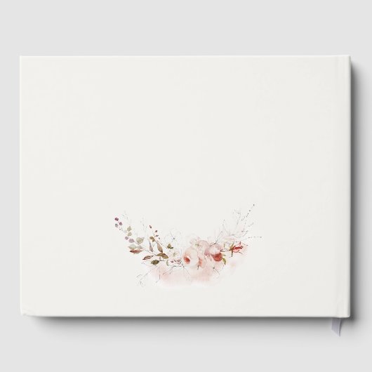 Dusky Fall Marsala Blush Bloemige Bruiloftsdouche Gastenboek (Achterkant)