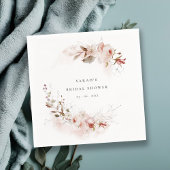 Dusky Fall Marsala Blush Bloemrijke Bruiloftsdouch Servet