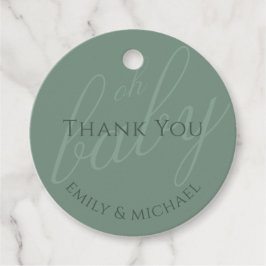 Dusky Green Bedankt Baby Shower Reveal Bedankjes Labels
