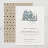 Dusky Green Blue Pine Bossen Vrijgezellenfeest Bedankkaart (Voorkant / Achterkant)