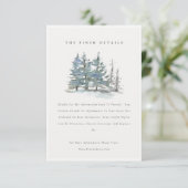 Dusky Green Blue Pine Tree Bossen Weddenschap Deta Informatiekaartje (Staand voorkant)