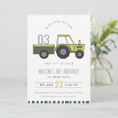 Dusky Green Boerderij Tractor Kinder om het even w Kaart (Staand voorkant)