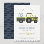 Dusky Green Boerderij Tractor Kinder om het even w Kaart (Voorkant / Achterkant)