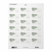 Dusky Green Leafy Fern Succulent Foliage Address Etiket (Full Sheet)