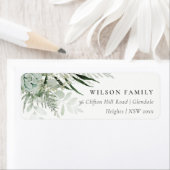 Dusky Green Leafy Fern Succulent Foliage Address Etiket (Insitu)