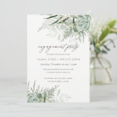 Dusky Green Leafy Fern Succulent Verloving Invite Bedankkaart (Staand voorkant)