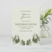 Dusky Green Mountain Pine Vrijgezellenfeest Invite Kaart (Staand voorkant)
