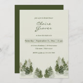 Dusky Green Mountain Pine Vrijgezellenfeest Invite Kaart (Voorkant / Achterkant)