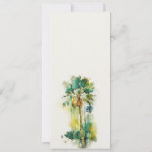Dusky Green Tropical Palm Tree Weddenmenu Kaart (Achterkant)