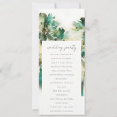Dusky Green Tropical Palm Tree Wedding Programme Kaart (Achterkant)