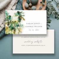 Dusky Green Tropical Palm Trees Wedding Website