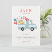 Dusky grijs blauw elke leeftijd verjaardagsfeestje kaart (Staand voorkant)