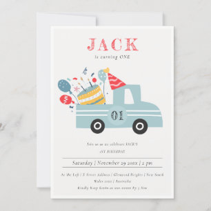 Dusky grijs blauw elke leeftijd verjaardagsfeestje kaart