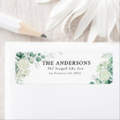 Dusky groen succulent roos loof retouradres etiket (Insitu)