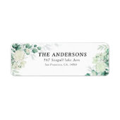 Dusky groen succulent roos loof retouradres etiket (Voorkant)