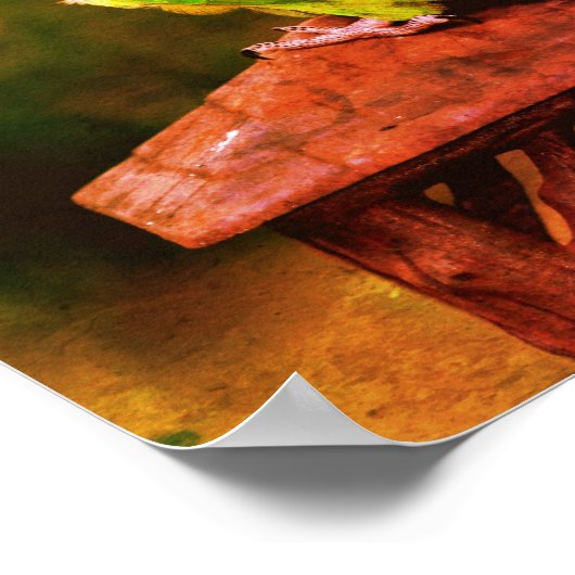 Dusky Headed Conure Parrot Abstract noodlijdend Poster (Hoek)