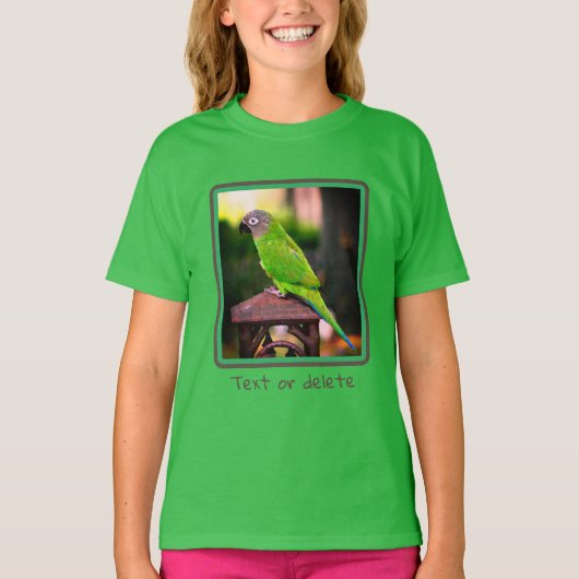 Dusky Headed Conure Parrot, speciaal aangepast T-shirt (Voorkant)