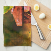 Dusky Headed Parrot Abstract Theedoek (Quarter Fold)